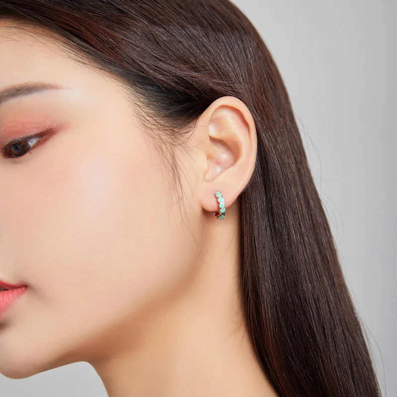 (afbeelding voor) Pandora Style Harten Oorringen - SCE1052-TQ - Bekijken 4