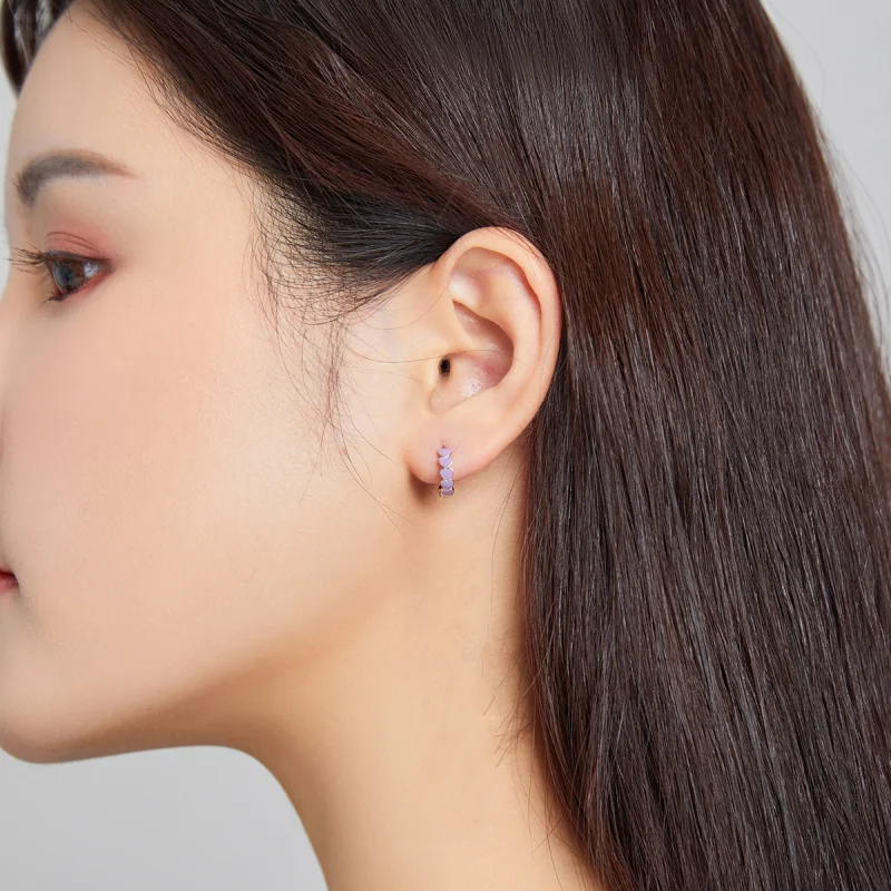 (afbeelding voor) Pandora Style Harten Oorringen - SCE1052-VT - Bekijken 3