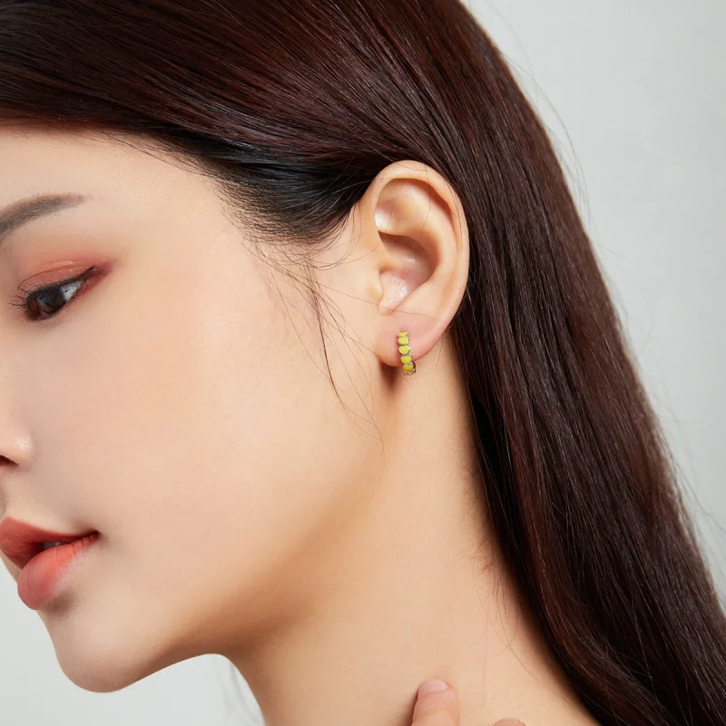 (afbeelding voor) Pandora Style Harten Oorringen - SCE1052-YE - Bekijken 3