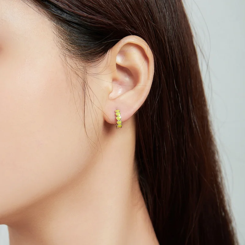 (afbeelding voor) Pandora Style Harten Oorringen - SCE1052-YE - Bekijken 5