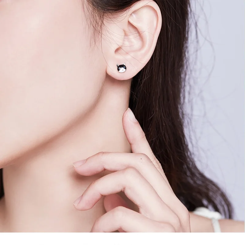 (afbeelding voor) Pandora Style Kat en vis Oorknopjes - SCE623 - Bekijken 7