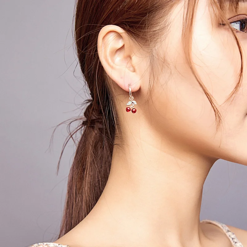 (afbeelding voor) Pandora Style Kers Oorhangers - SCE905 - Bekijken 7