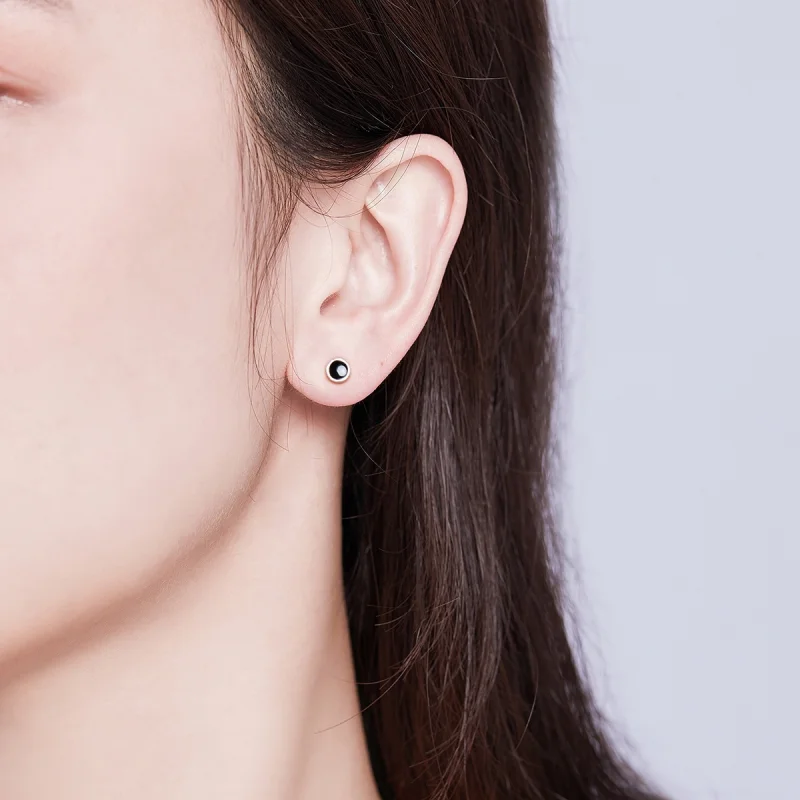 (afbeelding voor) Pandora Style Klein rond stuk Oorknopjes - SCE694 - Bekijken 5