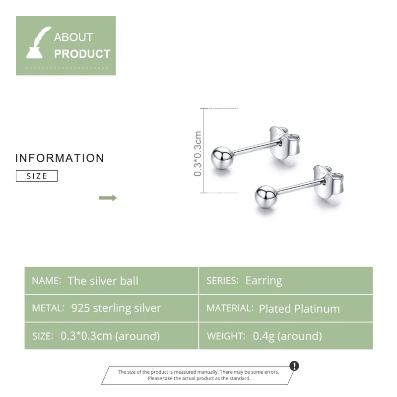 (afbeelding voor) Pandora Style kleine bal Oorknopjes - SCE581 - Bekijken 8