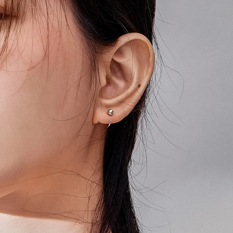 (afbeelding voor) Pandora Style kleine bal Oorringen - SCE782-A - Bekijken 5