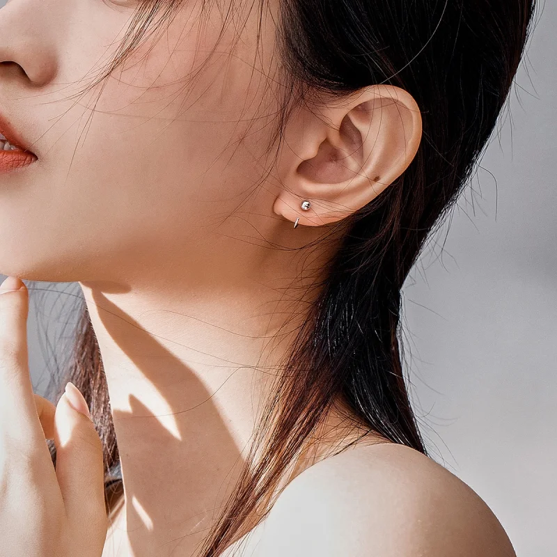 (afbeelding voor) Pandora Style kleine bal Oorringen - SCE782-A - Bekijken 6