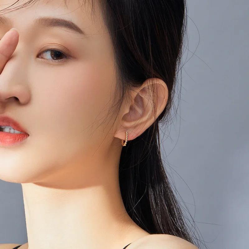 (afbeelding voor) Pandora Style kleine bal Oorringen - SCE807-B - Bekijken 5