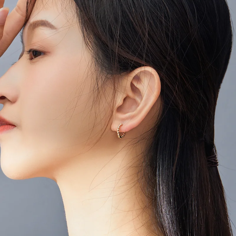 (afbeelding voor) Pandora Style kleine bal Oorringen - SCE807-B - Bekijken 6