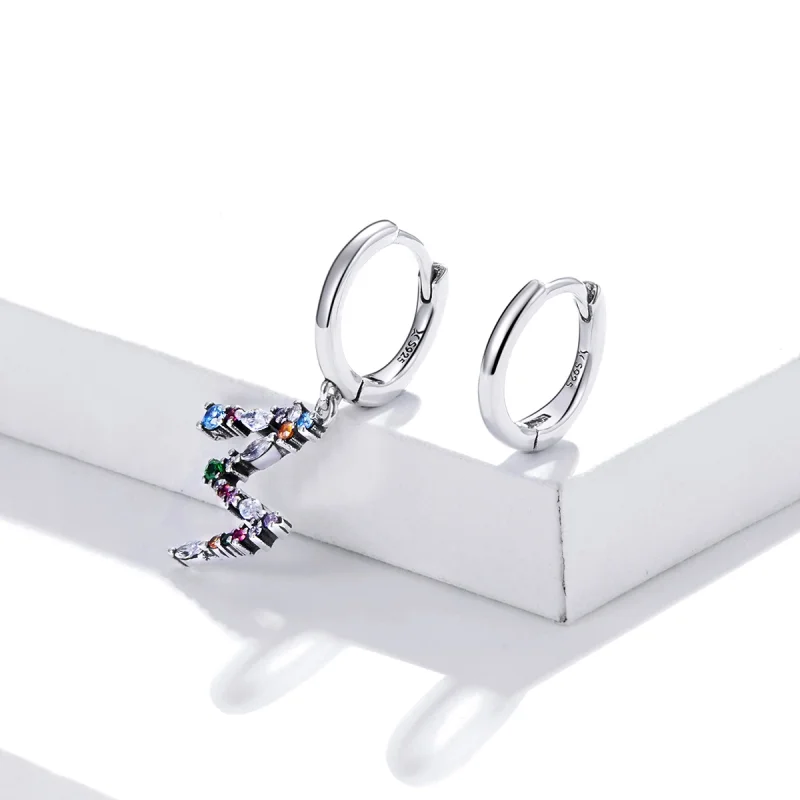 (afbeelding voor) Pandora Style Kleurrijke Letter M Oorhangers - SCE1031 - Bekijken 3