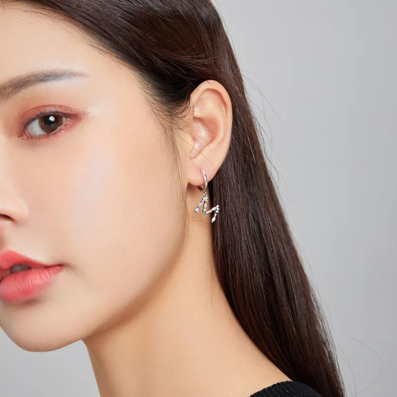 (afbeelding voor) Pandora Style Kleurrijke Letter M Oorhangers - SCE1031 - Bekijken 5