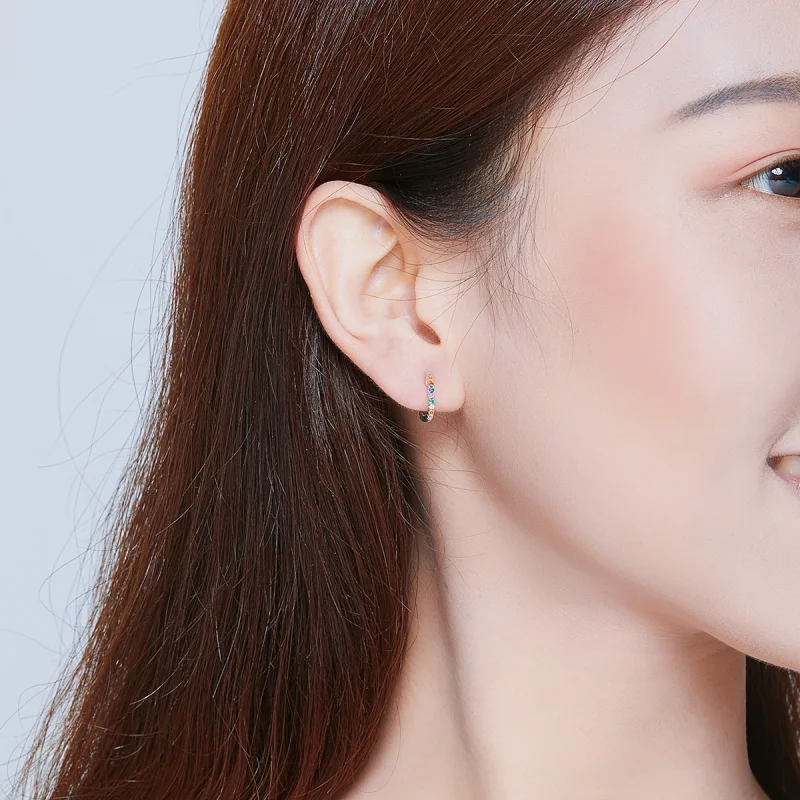 (afbeelding voor) Pandora Style Kleurrijke zirkoon Oorringen - SCE721 - Bekijken 7