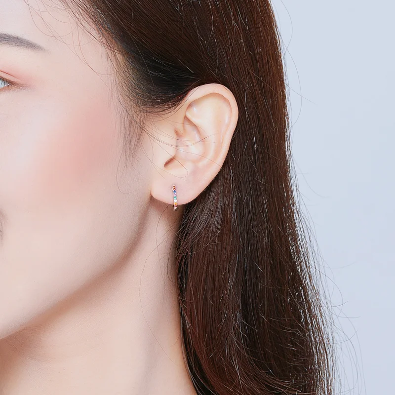 (afbeelding voor) Pandora Style Kleurrijke zirkoon Oorringen - SCE721 - Bekijken 8