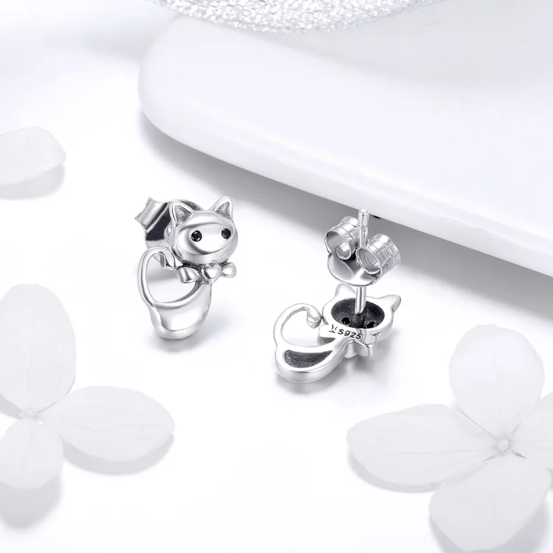 (afbeelding voor) Pandora Style Kleverige kat Oorknopjes - SCE450 - Bekijken 6