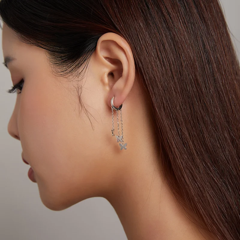 (afbeelding voor) Pandora Style Kwastje vlinder Oorhangers - SCE1173 - Bekijken 7