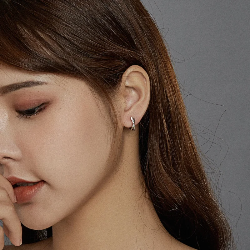 (afbeelding voor) Pandora Style Ledertextuur Oorringen - BSE440 - Bekijken 6