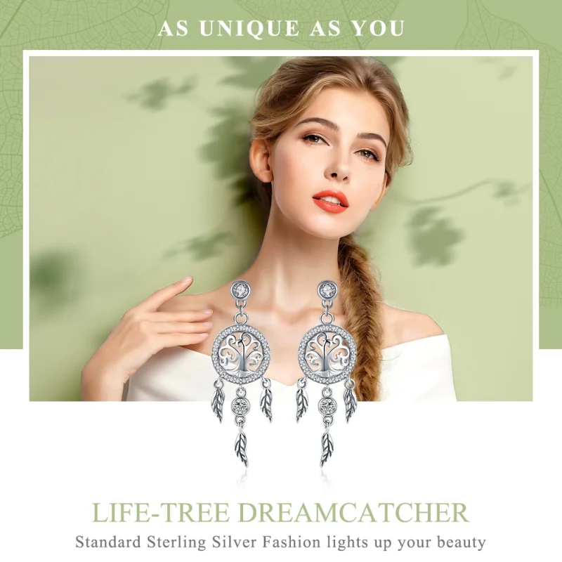 (afbeelding voor) Pandora Style Life Tree & Dromenvanger Oorhangers - SCE457 - Bekijken 2