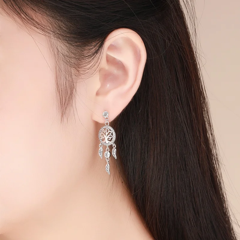 (afbeelding voor) Pandora Style Life Tree & Dromenvanger Oorhangers - SCE457 - Bekijken 7