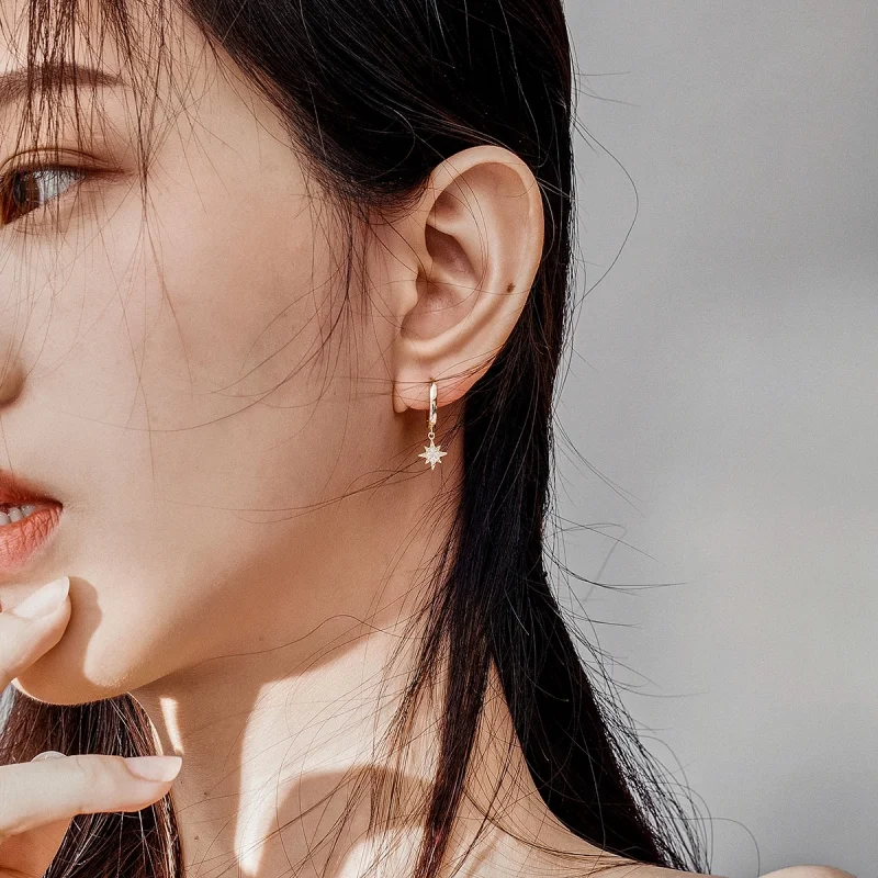 (afbeelding voor) Pandora Style Maan ster Oorhangers - SCE785 - Bekijken 6