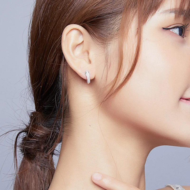 (afbeelding voor) Pandora Style Mooie slang Oorringen - SCE922 - Bekijken 6