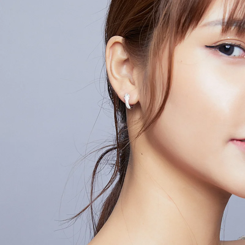 (afbeelding voor) Pandora Style Mooie slang Oorringen - SCE922 - Bekijken 7