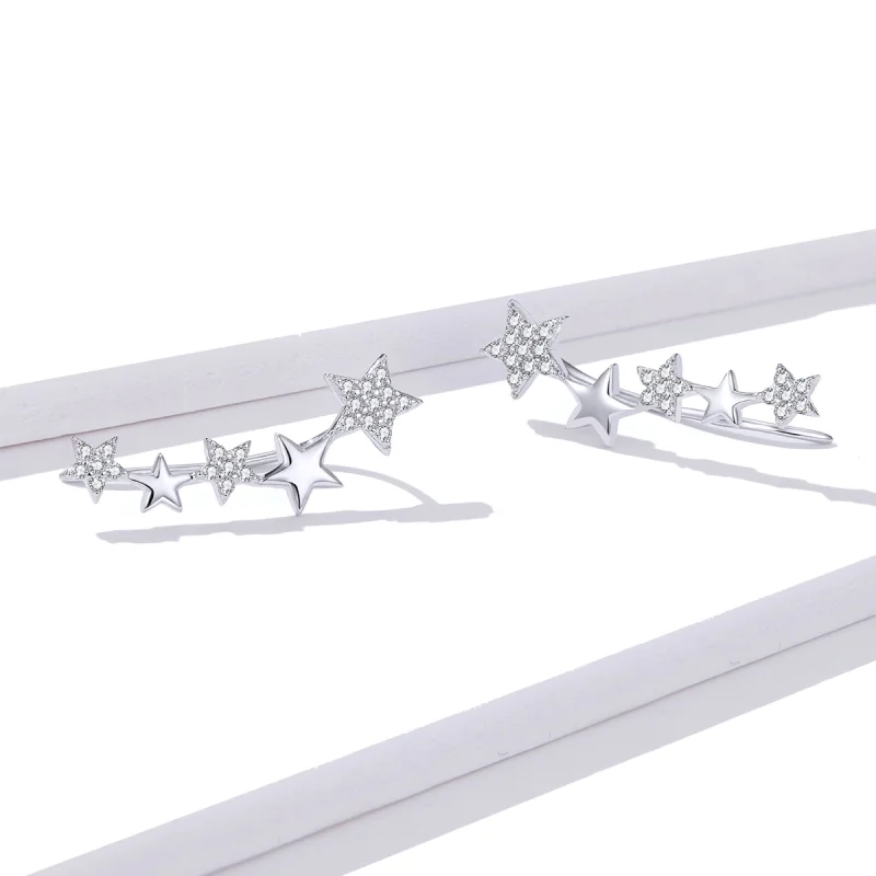 (afbeelding voor) Pandora Style Oorcrawler-sterren Oorknopjes - BSE351 - Bekijken 4