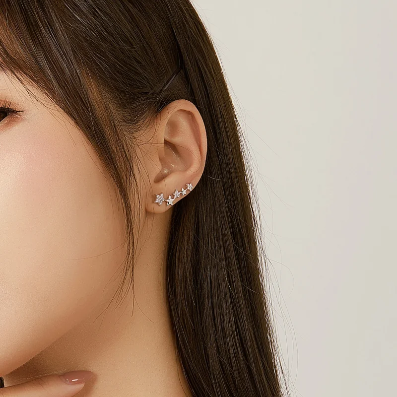 (afbeelding voor) Pandora Style Oorcrawler-sterren Oorknopjes - BSE351 - Bekijken 7