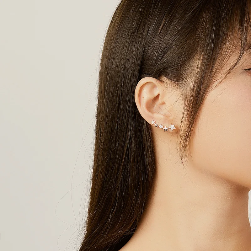 (afbeelding voor) Pandora Style Oorcrawler-sterren Oorknopjes - BSE351 - Bekijken 8