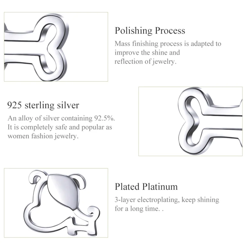 (afbeelding voor) Pandora Style Opengewerkte poot Oorknopjes - SCE649 - Bekijken 3