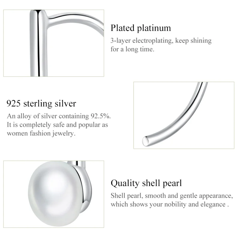 (afbeelding voor) Pandora Style Parel Oorhangers - SCE604-A - Bekijken 4