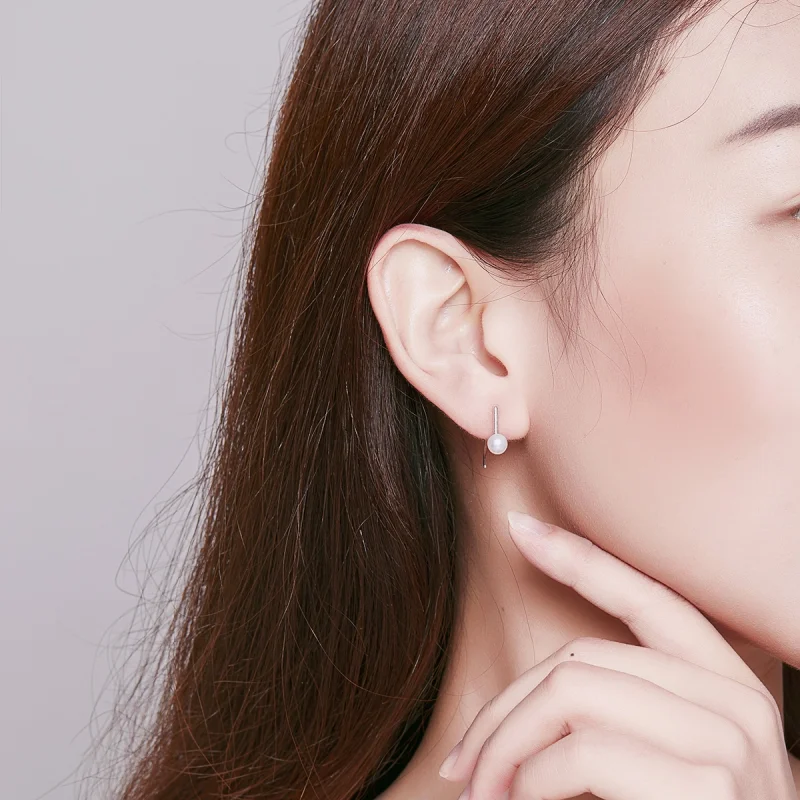 (afbeelding voor) Pandora Style Parel Oorhangers - SCE604-A - Bekijken 8