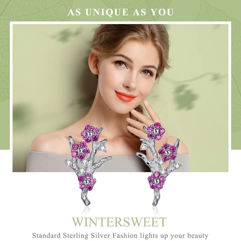 (afbeelding voor) Pandora Style Perzik bloesem Oorknopjes - BSE040 - Bekijken 6