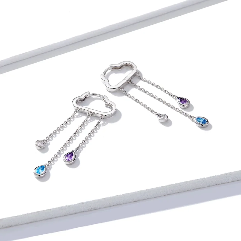 (afbeelding voor) Pandora Style Regenachtige Wolken Oorhangers - BSE220 - Bekijken 5