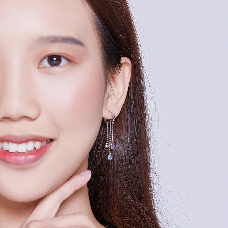 (afbeelding voor) Pandora Style Regenachtige Wolken Oorhangers - BSE220 - Bekijken 6