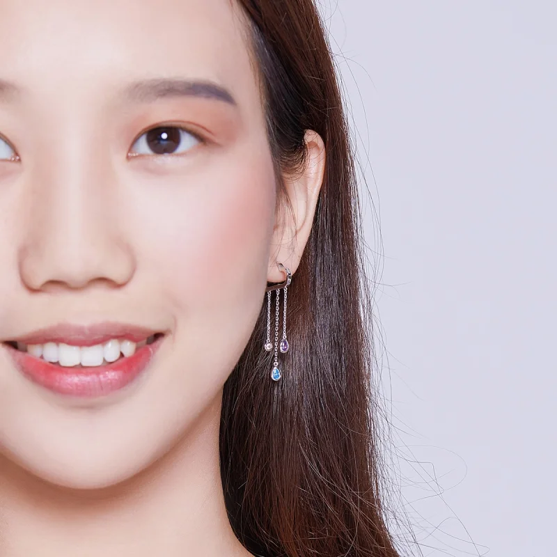 (afbeelding voor) Pandora Style Regenachtige Wolken Oorhangers - BSE220 - Bekijken 8