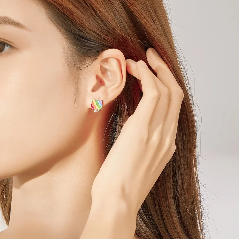 (afbeelding voor) Pandora Style Regenboog Kitty Oorknopjes - SCE823 - Bekijken 6