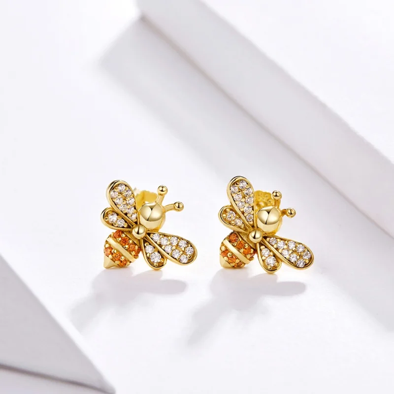 (afbeelding voor) Pandora Style Reiki Bij Oorknopjes - SCE344-B - Bekijken 2