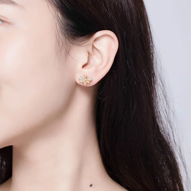 (afbeelding voor) Pandora Style Reiki Bij Oorknopjes - SCE344-B - Bekijken 6