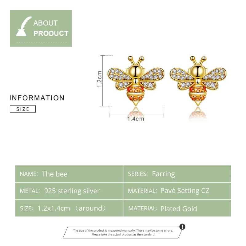 (afbeelding voor) Pandora Style Reiki Bij Oorknopjes - SCE344-B - Bekijken 7