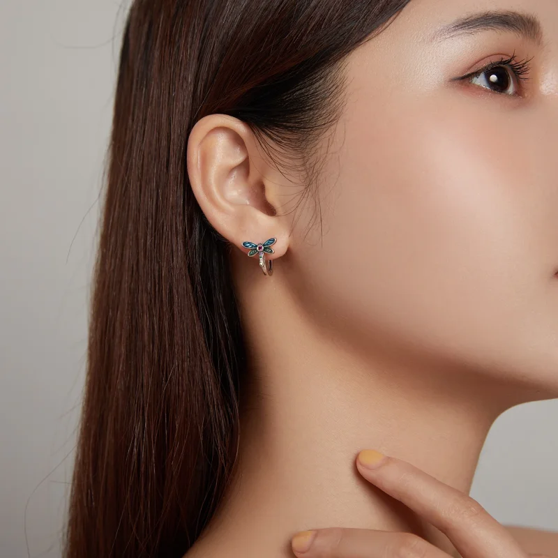 (afbeelding voor) Pandora Style Retro libel Oorringen - SCE1172 - Bekijken 5