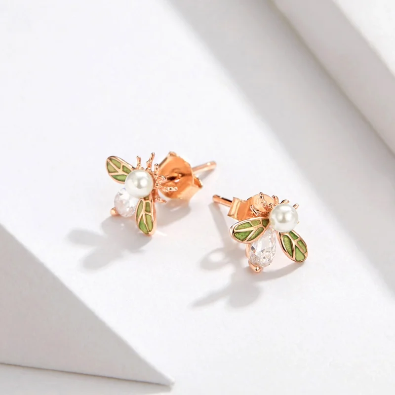 (afbeelding voor) Pandora Style Rose Bij Oorknopjes - SCE643 - Bekijken 2