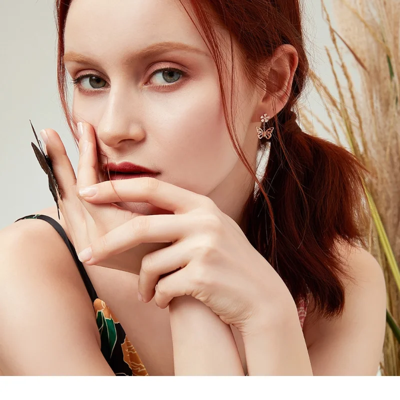 (afbeelding voor) Pandora Style Rose Dansende vlinder Oorhangers - BSE100 - Bekijken 5