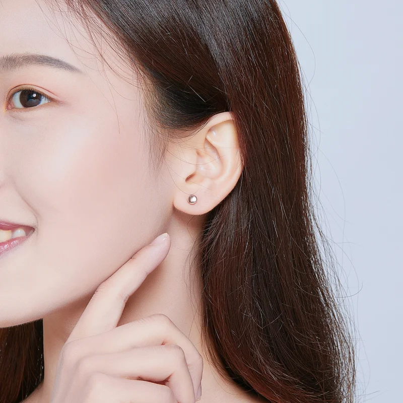 (afbeelding voor) Pandora Style Rose Eenvoudige Boon Oorknopjes - SCE705-C - Bekijken 6