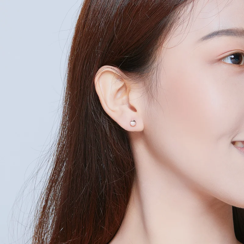 (afbeelding voor) Pandora Style Rose Eenvoudige Boon Oorknopjes - SCE705-C - Bekijken 7