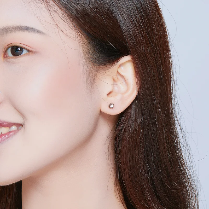 (afbeelding voor) Pandora Style Rose Eenvoudige Boon Oorknopjes - SCE705-C - Bekijken 8