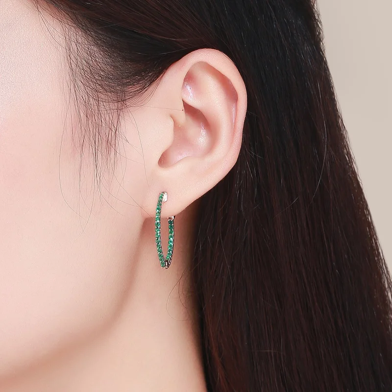 (afbeelding voor) Pandora Style Rose Groene stijl Oorringen - SCE511 - Bekijken 4