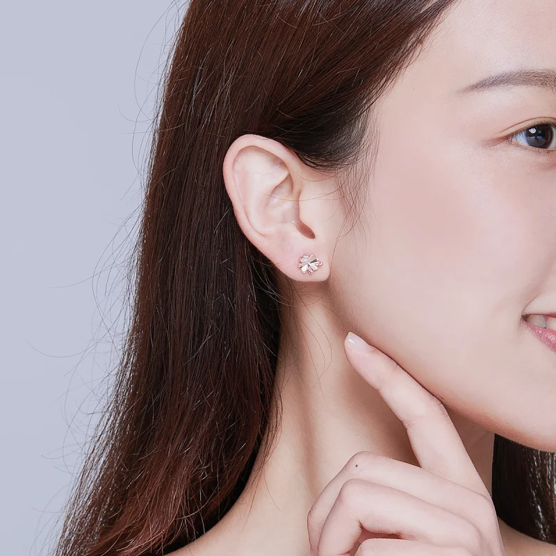 (afbeelding voor) Pandora Style Rose Klaver Oorknopjes - BSE233 - Bekijken 5