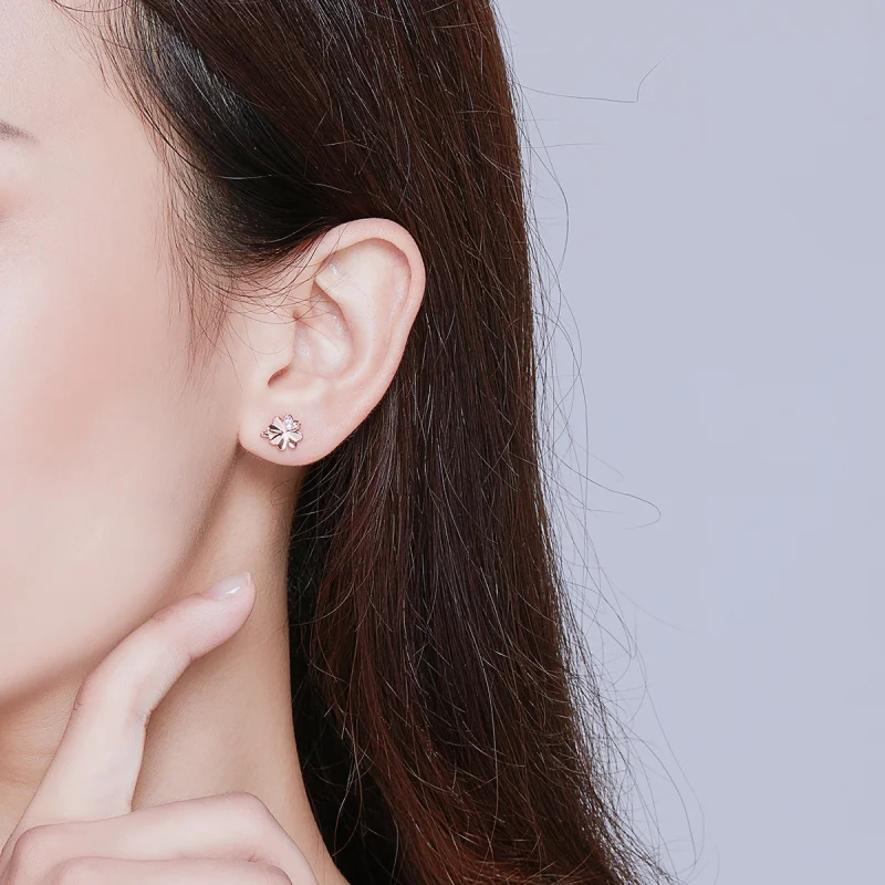 (afbeelding voor) Pandora Style Rose Klaver Oorknopjes - BSE233 - Bekijken 6