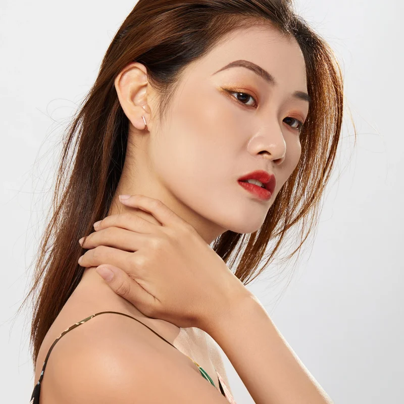 (afbeelding voor) Pandora Style Rose kleine cirkel Oorringen - SCE498-C - Bekijken 6