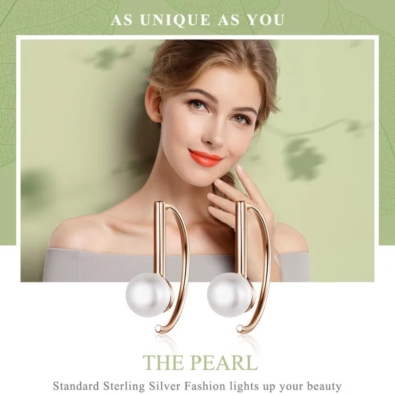 (afbeelding voor) Pandora Style Rose Parel Oorhangers - SCE604 - Bekijken 2