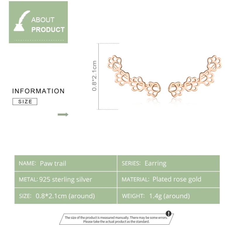 (afbeelding voor) Pandora Style Rose Pootpad Oorknopjes - SCE430-C - Bekijken 2